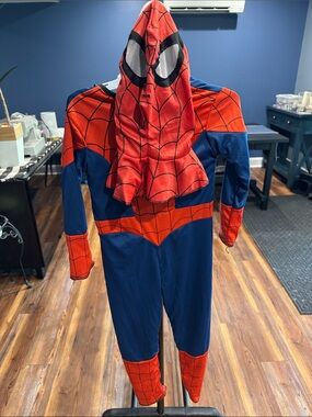Blue & Red Kids Spider Superhero Costume - Hooded Jumpsuit reversible to Venom